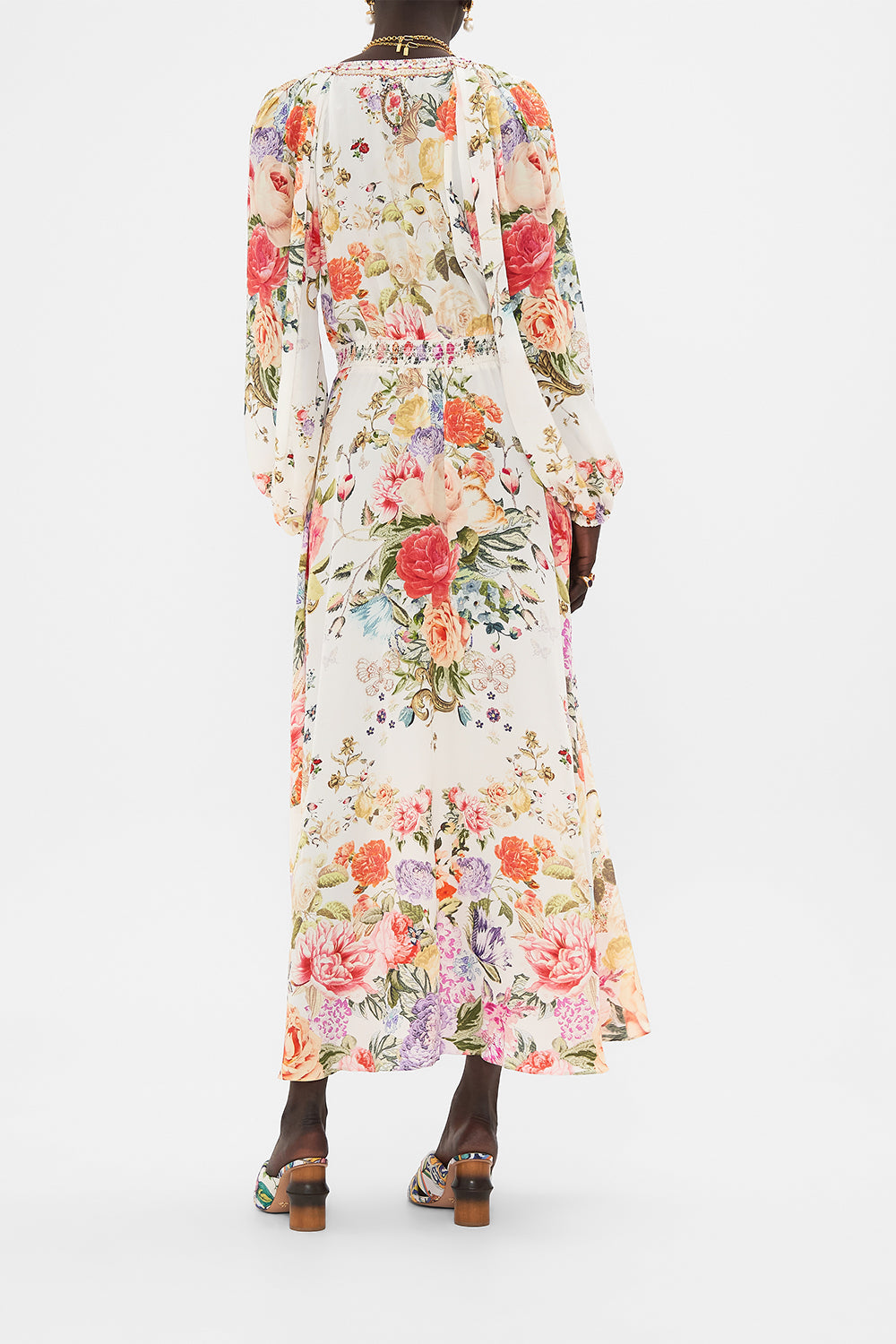 CAMILLA Floral Raglan Shirred Waist Dress in Sew Yesterday
