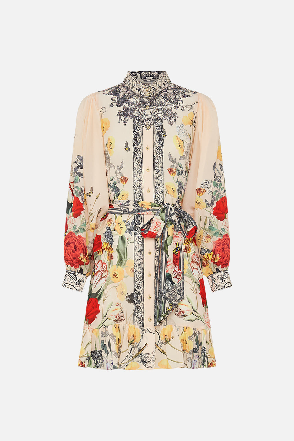 CAMILLA multi Drop Sleeve Shirt Dress in Etched into Eternity