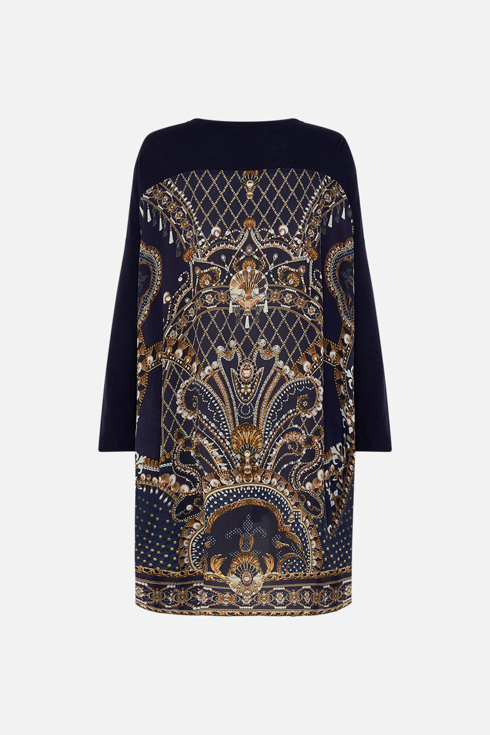 CAMILLA black/gold long sleeve jumper with print back in Dance With The Duke print.
