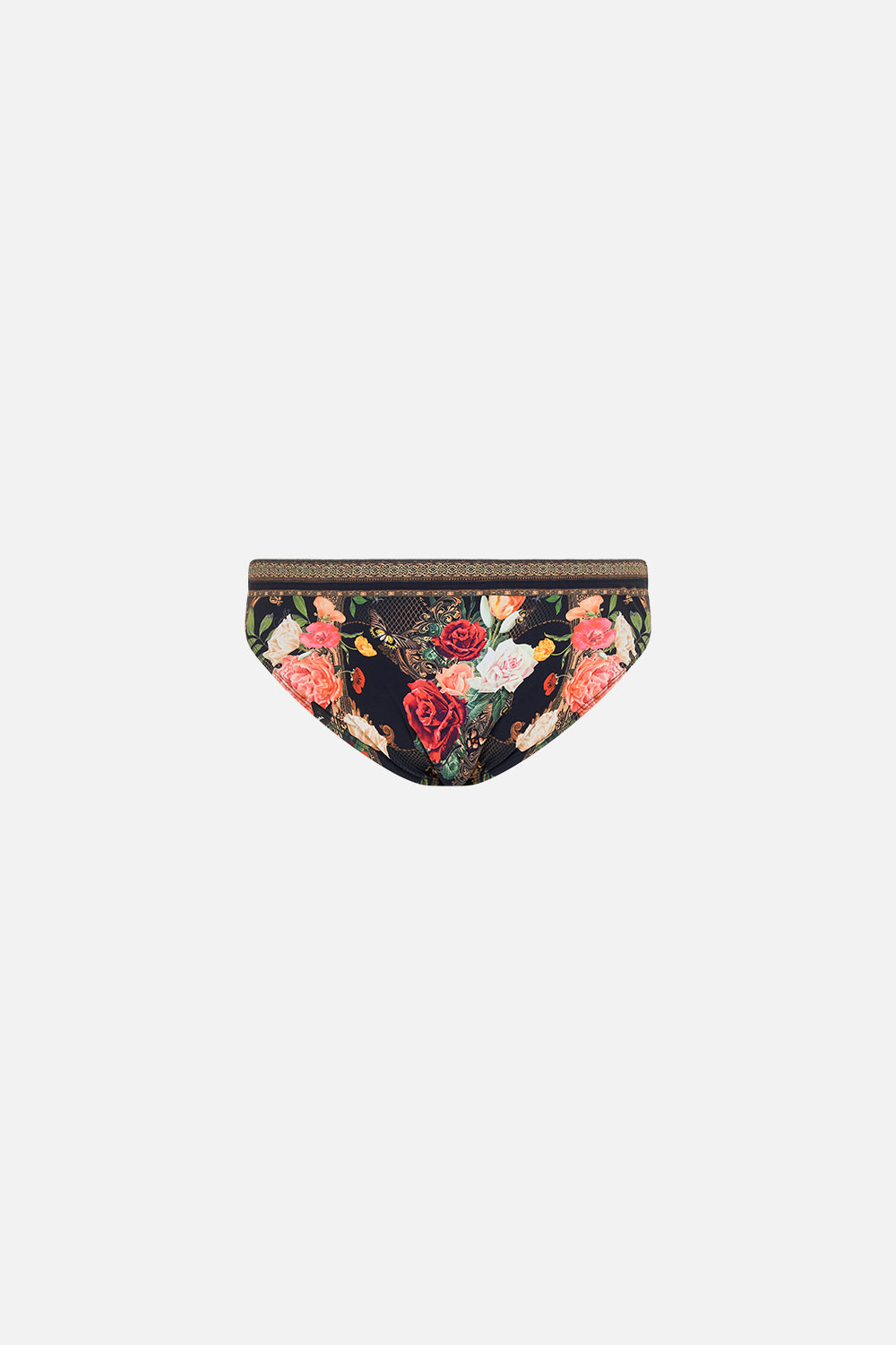 Hotel Franks by CAMILLA floral men's athletic swim brief in Magic in the Manuscripts