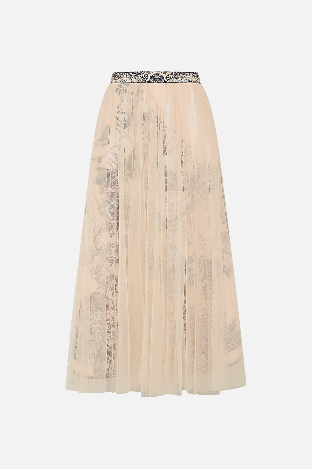 CAMILLA multi Midi Tulle Skirt in Etched into Eternity