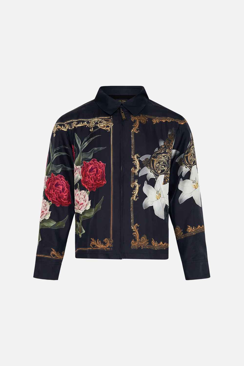 CAMILLA floral cropped zip through jacket in Magic in the Manuscripts