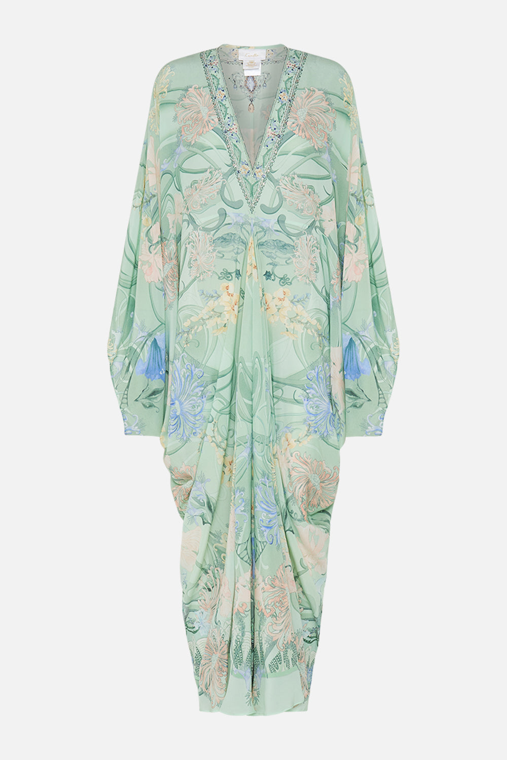 CAMILLA Floral T-Shape Long Kaftan in Dreaming in Dutch