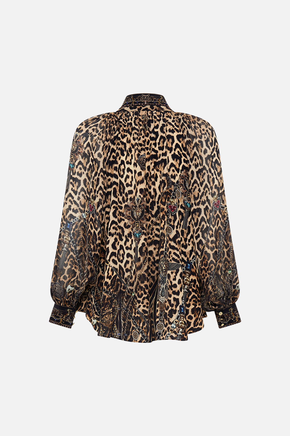 CAMILLA Leopard Raglan Button Up Shirt in Amsterglam