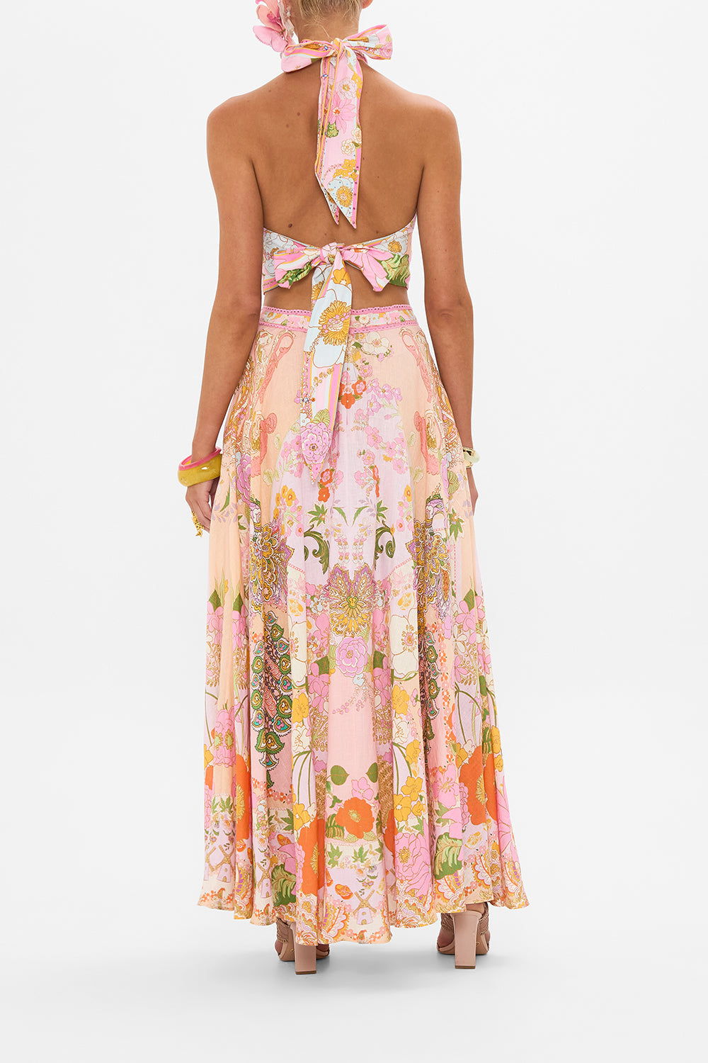 CAMILLA floral print maxi skirt in Clever Clogs print