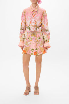 CAMILLA floral shift shirt dress in Clever Clogs print