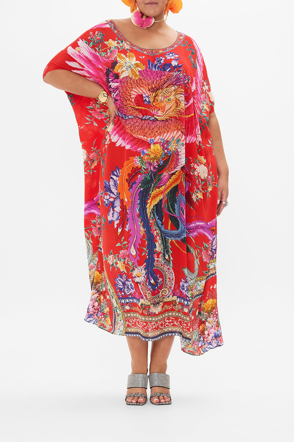 CAMILLA  silk floral print kaftan in The Summer Palace print 