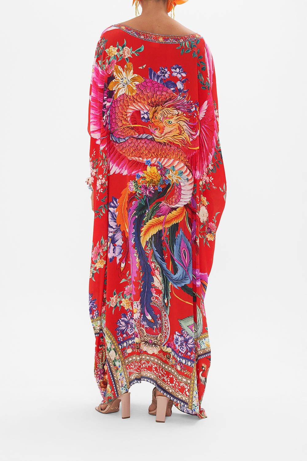 CAMILLA  silk floral print kaftan in The Summer Palace print 