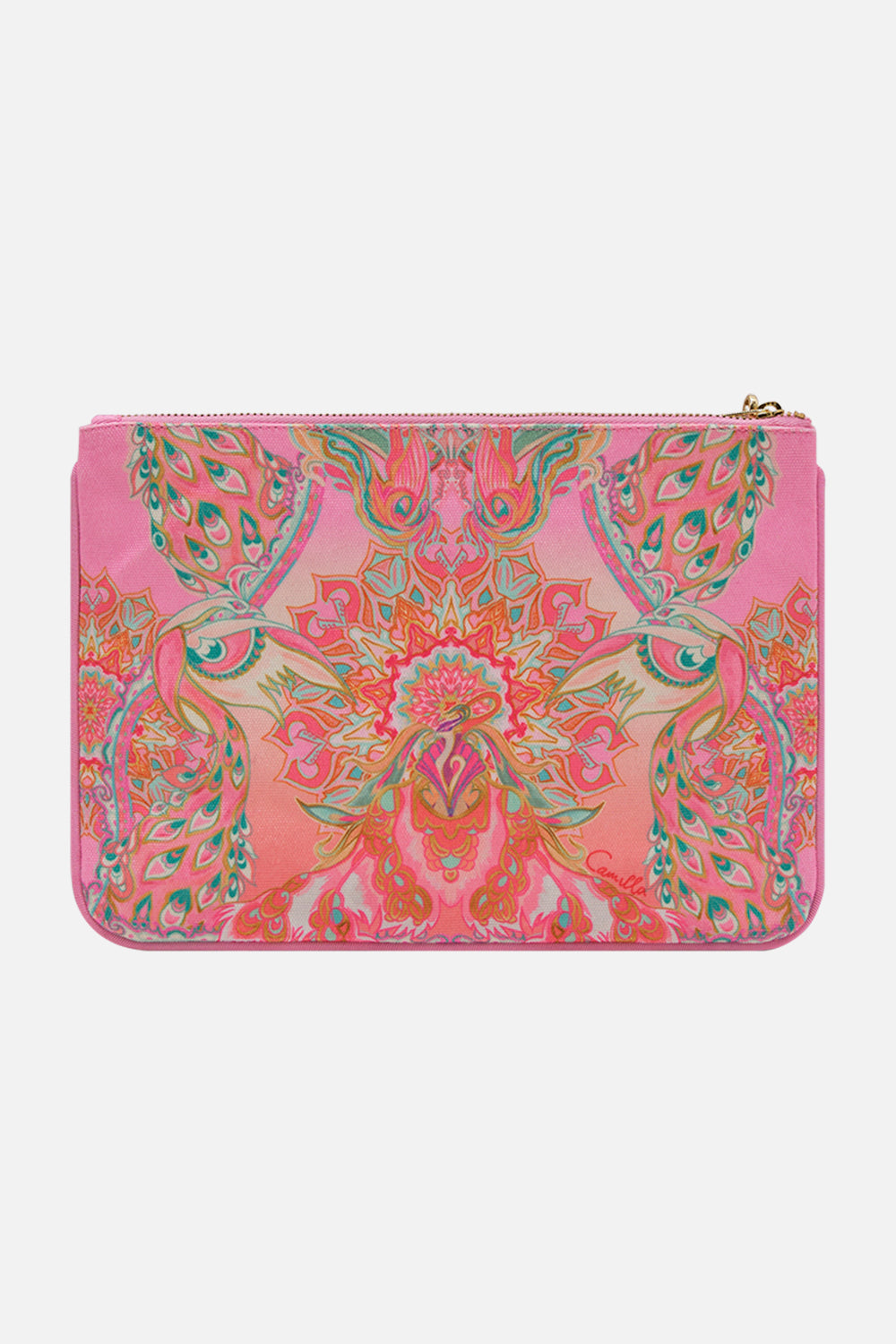 CAMILLA canvas clutch bag in Tea With Tuchinski print