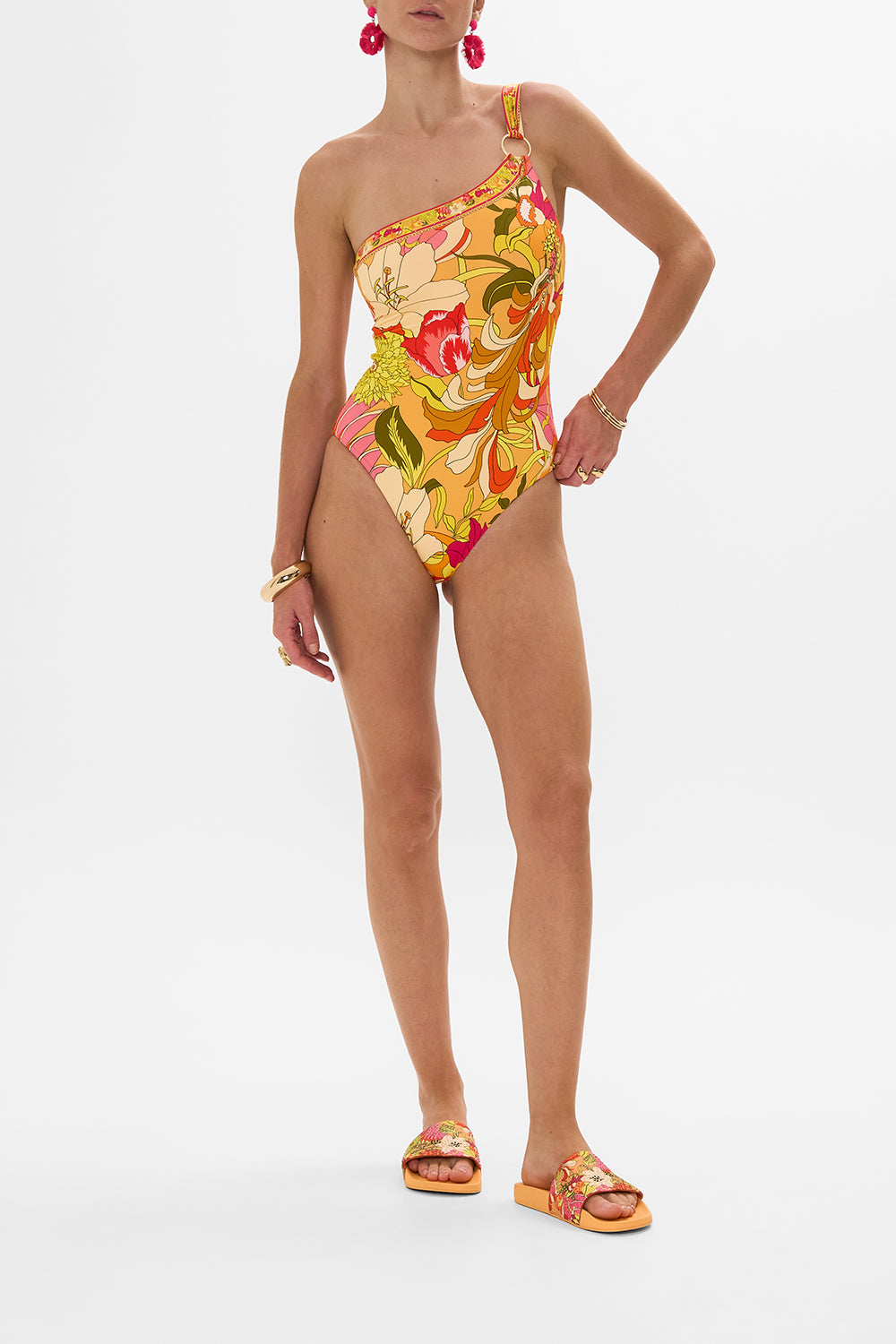 CAMILLA floral one shoulder one piece in The Flower Child Society