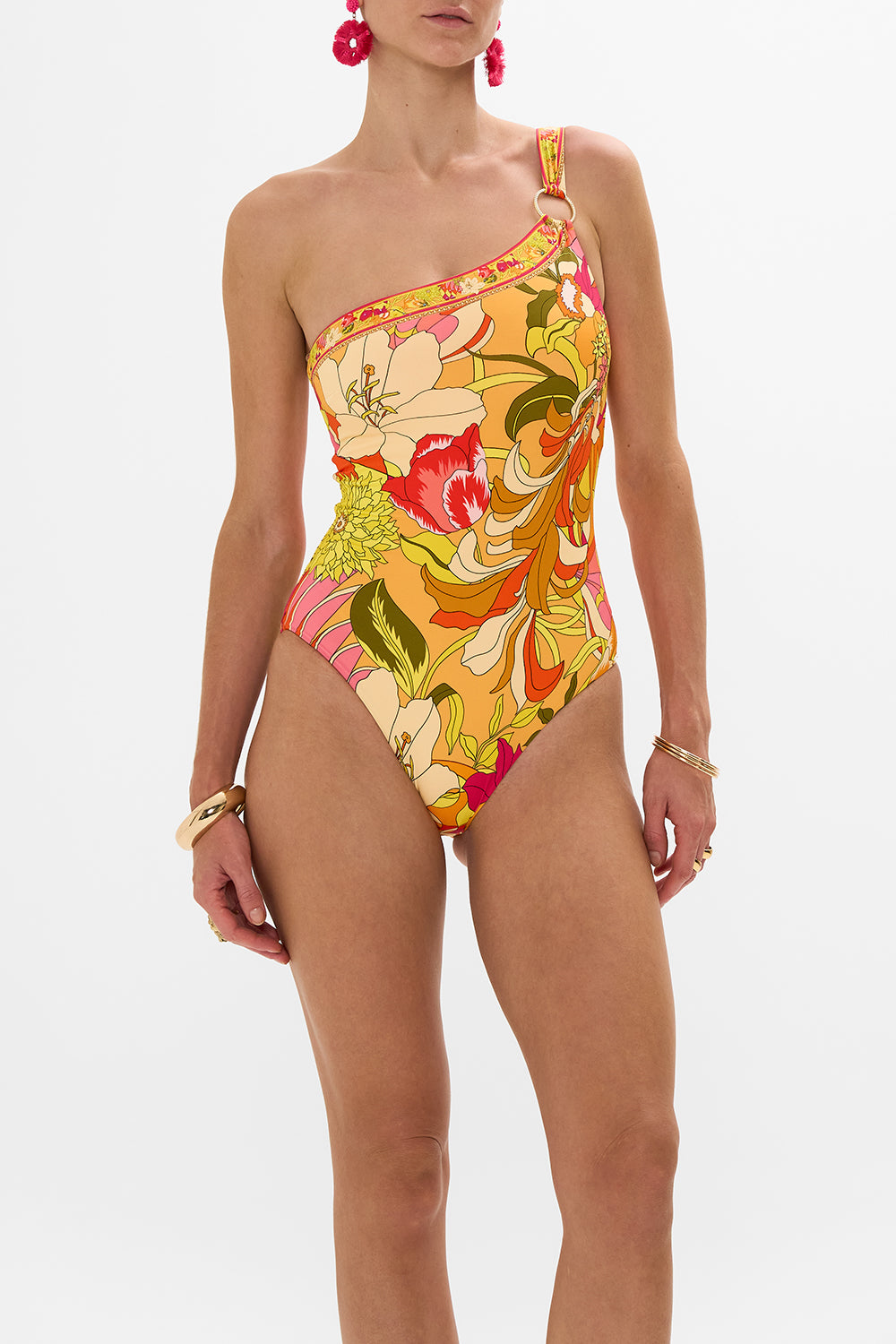 CAMILLA floral one shoulder one piece in The Flower Child Society