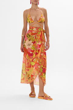 CAMILLA floral long draped sarong in The Flower Child Society