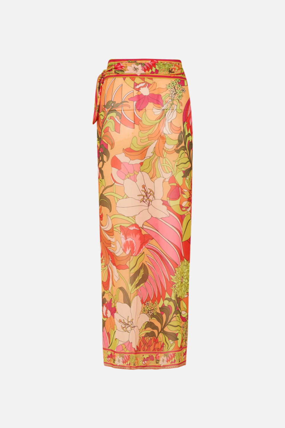 CAMILLA floral long draped sarong in The Flower Child Society