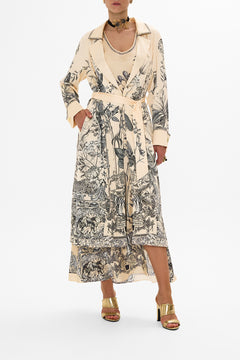 CAMILLA Multi Soft Trench with French Cuff in Etched into Eternity print