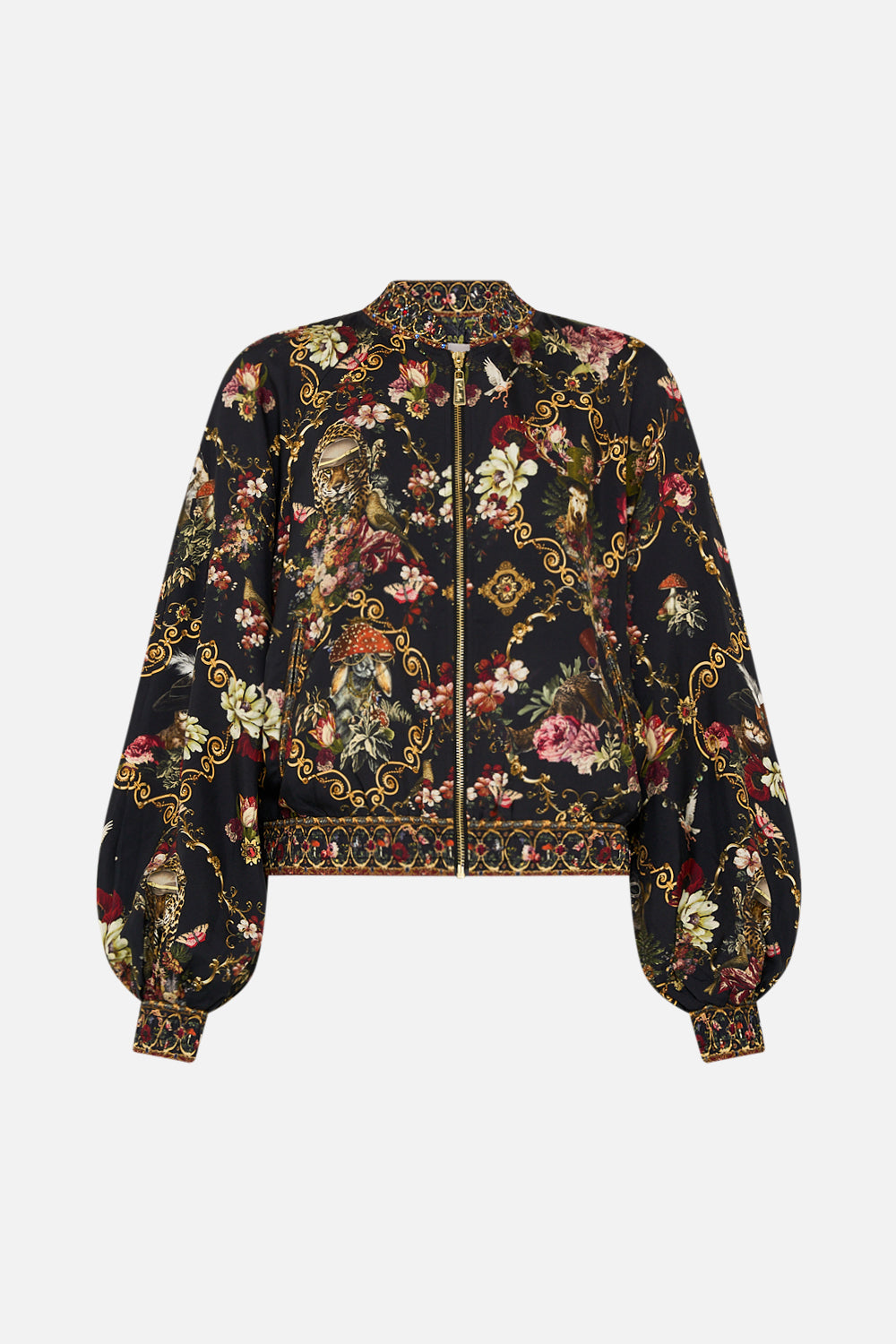 CAMILLA Black Blouson Sleeve Bomber in Told in the Tapestry