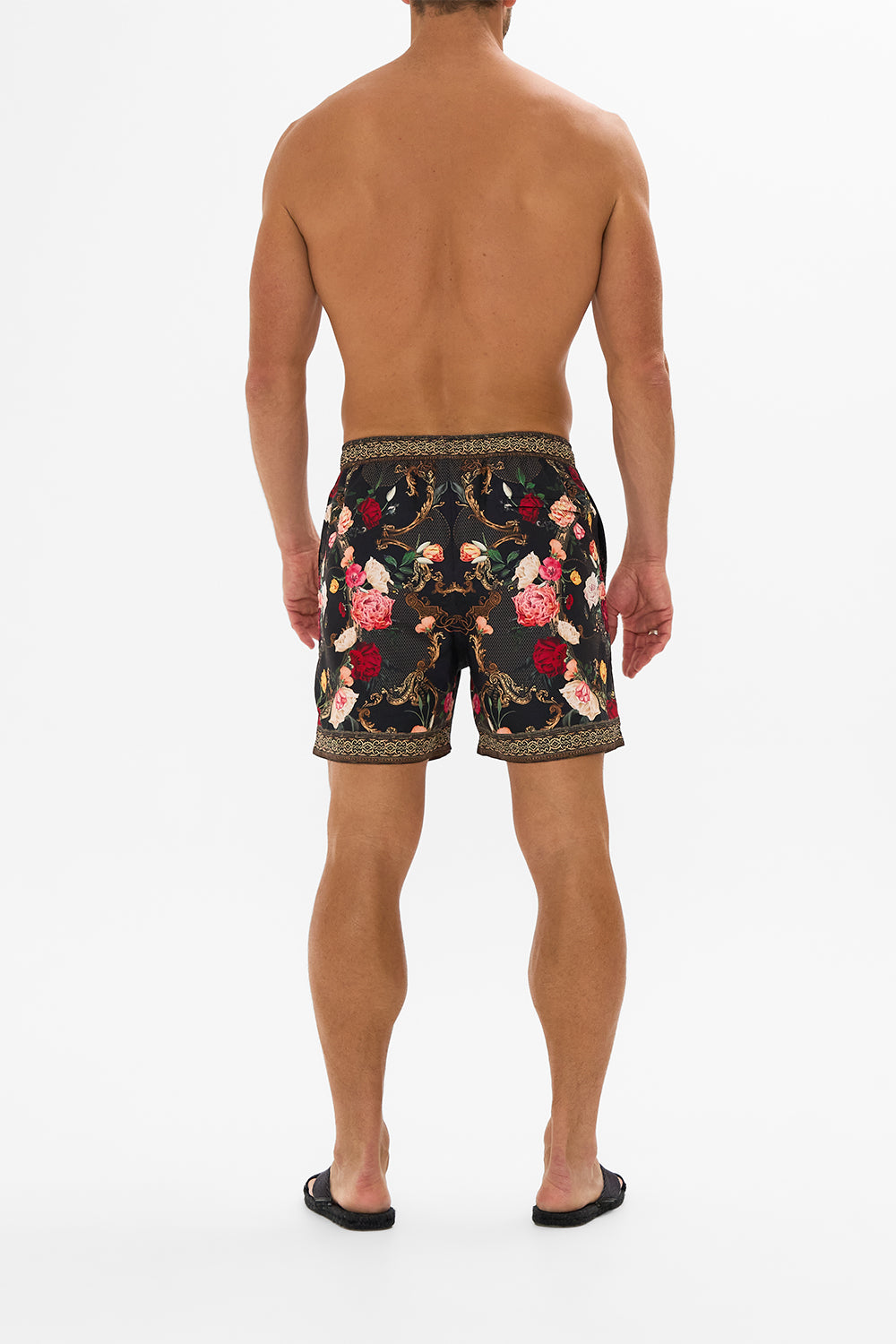 Hotel Franks by CAMILLA floral mid length boardshort in Magic in the Manuscripts