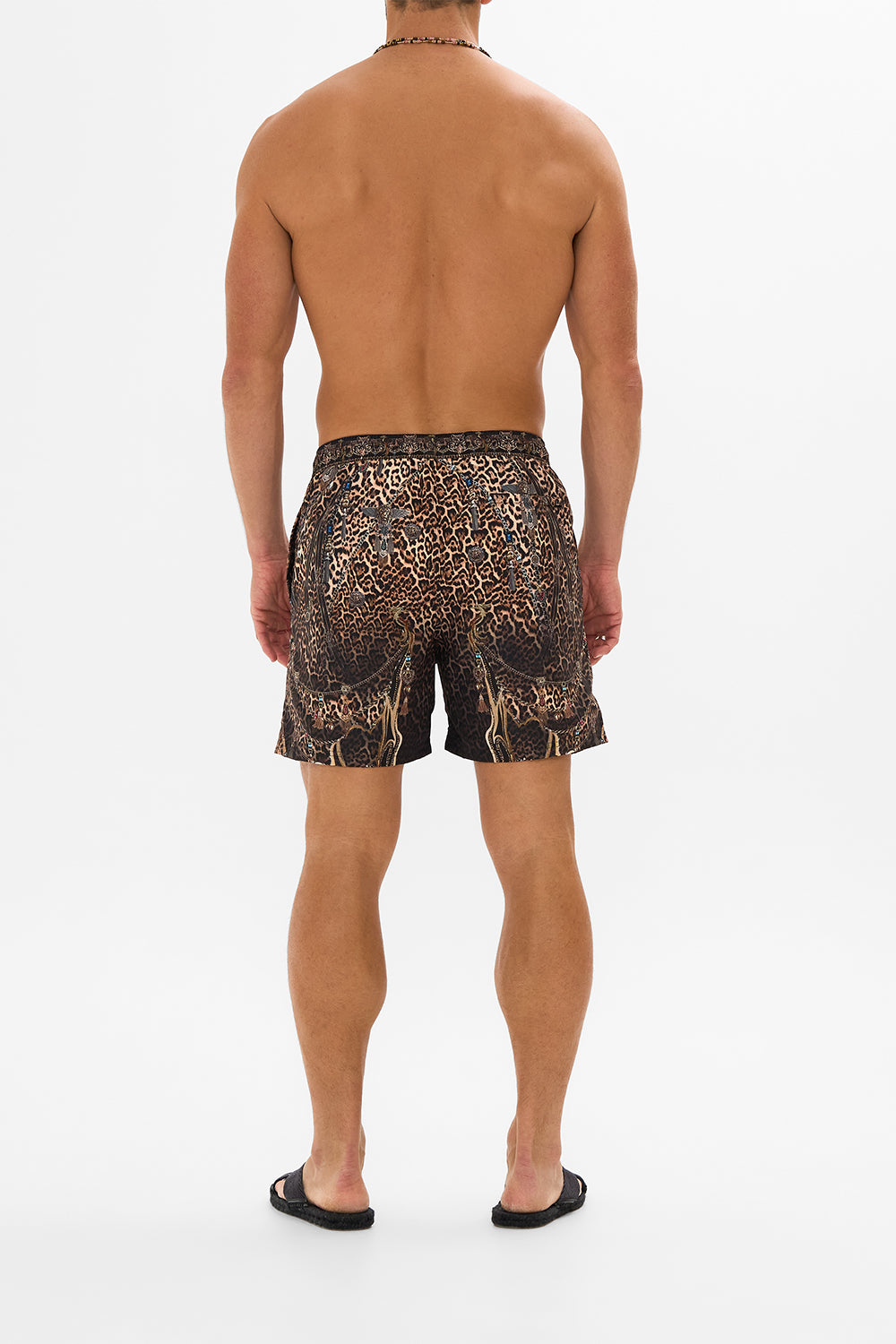 CAMILLA Leopard Mid Length Boardshort in Amsterglam print