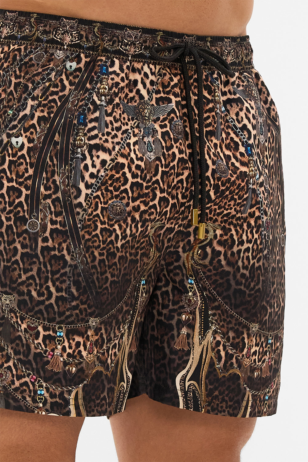 CAMILLA Leopard Mid Length Boardshort in Amsterglam print