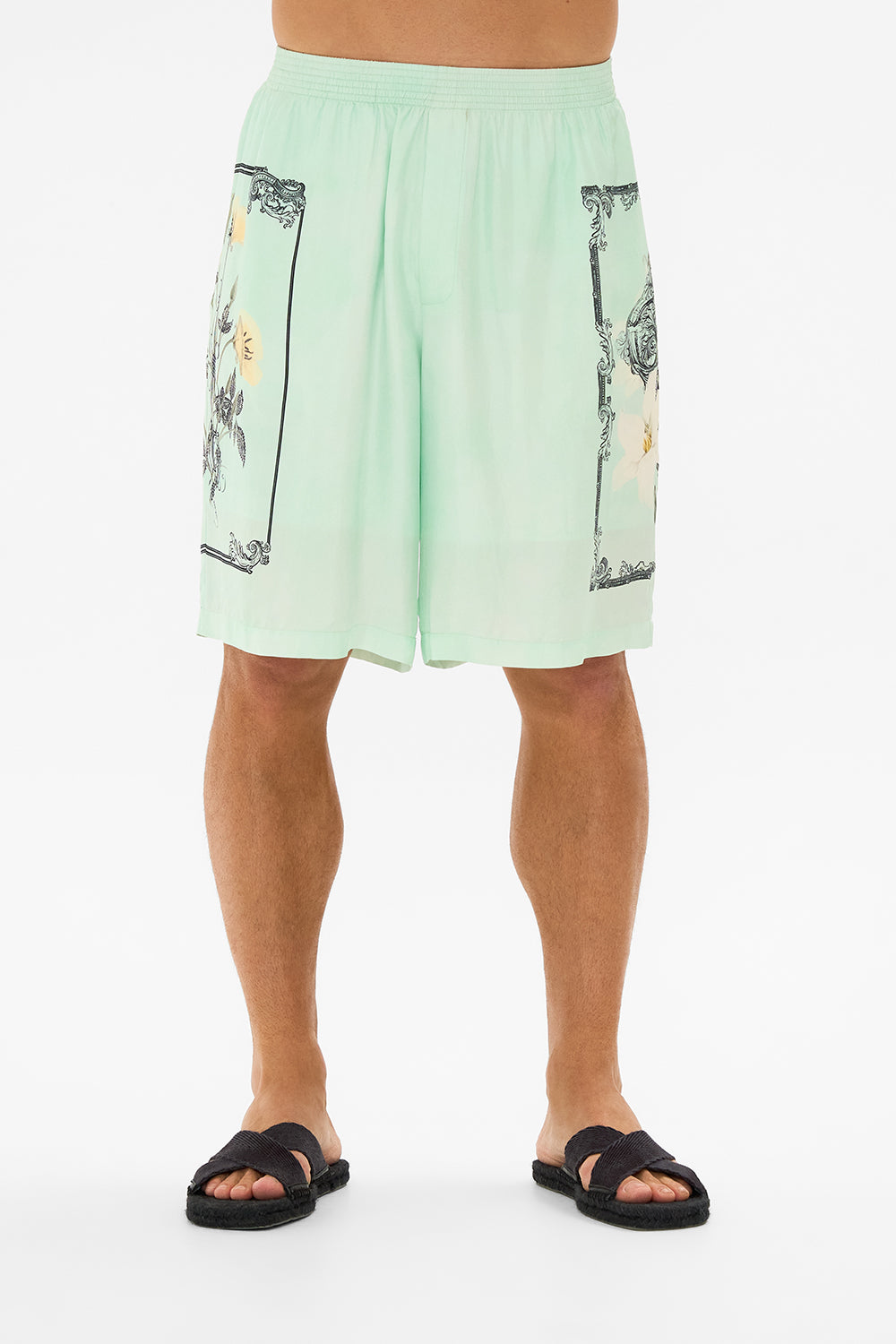 CAMILLA floral baggy mid length walk short in Petal Promise Land