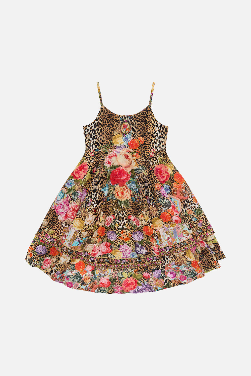 Milla by CAMILLA floral kids round neck tiered dress (4-10) in Heirloom Anthem