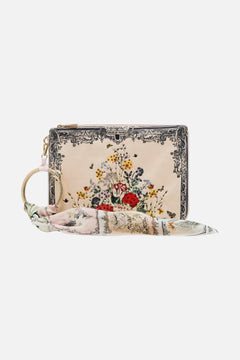 CAMILLA Floral Large Makeup Clutch in Blossoms and Brushstrokes print