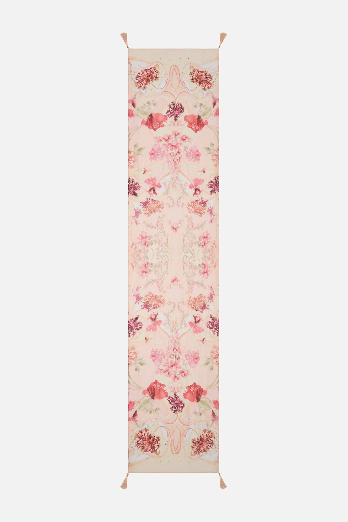 CAMILLA floral long scarf in Blossoms and Brushstrokes