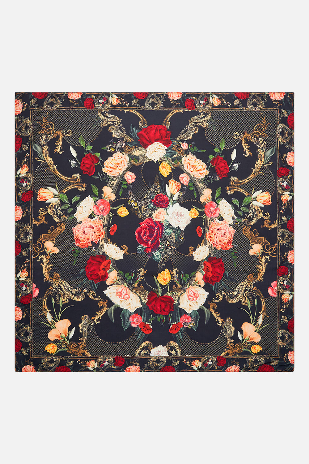CAMILLA floral large square scarf in Magic in the Manuscripts