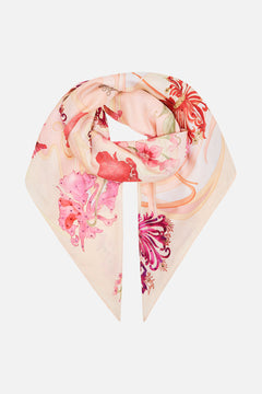 CAMILLA floral large square scarf in Blossoms and Brushstrokes
