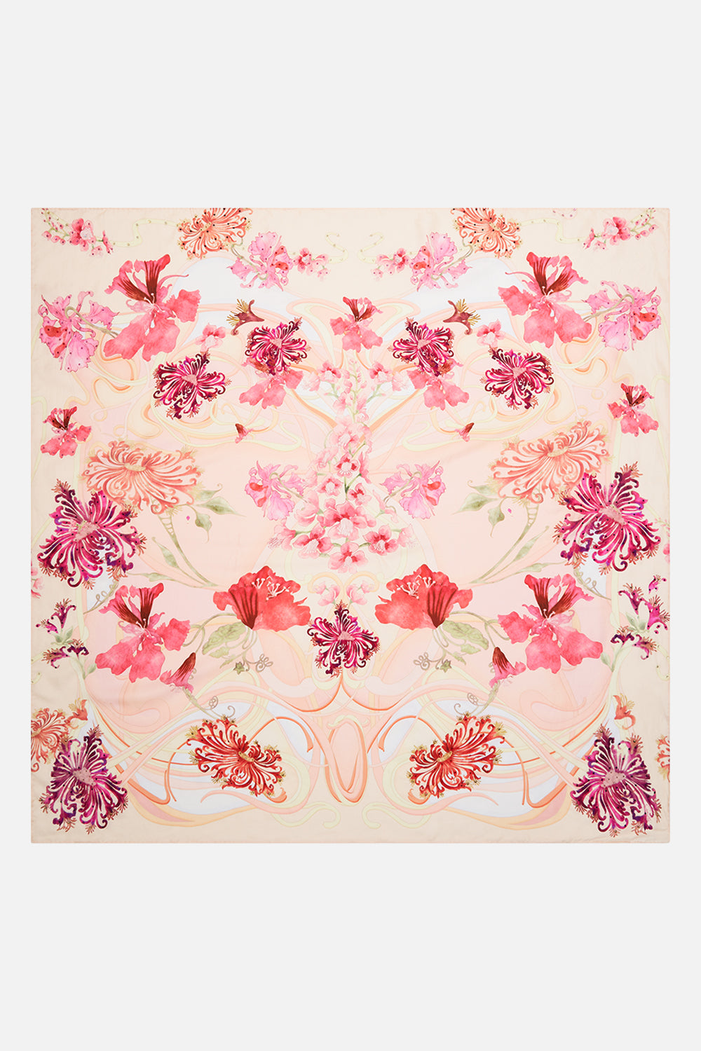 CAMILLA floral large square scarf in Blossoms and Brushstrokes