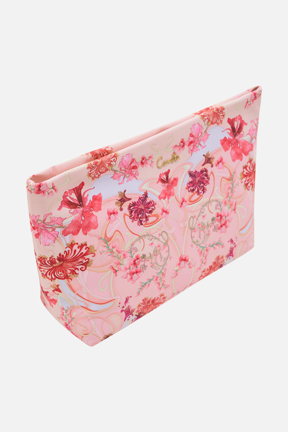 CAMILLA Floral Large Makeup Clutch in Blossoms and Brushstrokes print