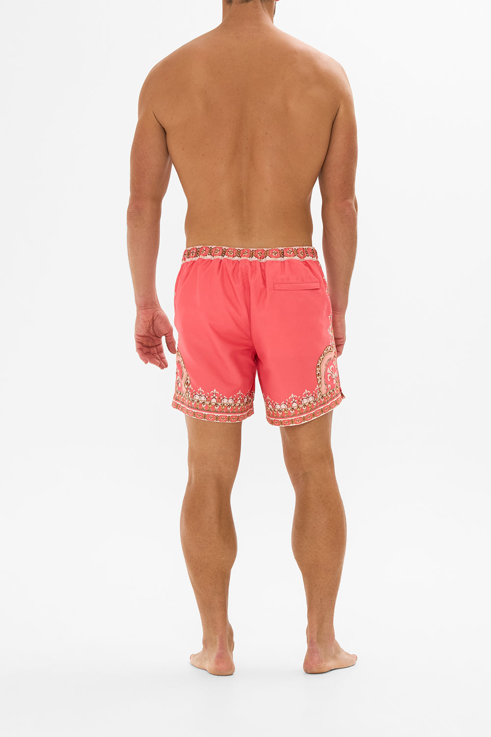 CAMILLA pink tailored swim short in Shell Games