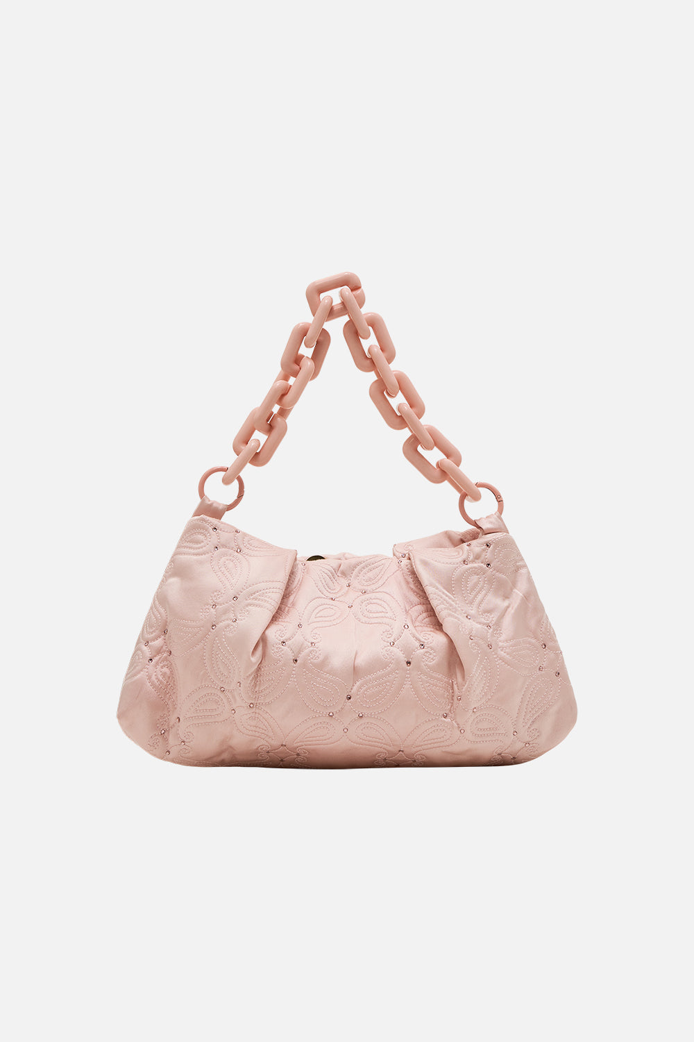 CAMILLA pink small clutch with chain 