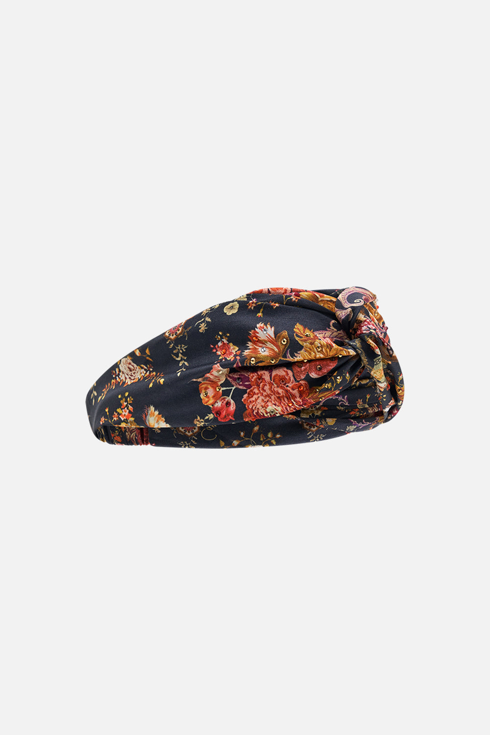 CAMILLA Floral Woven Twist Headband in Stitched in Time print