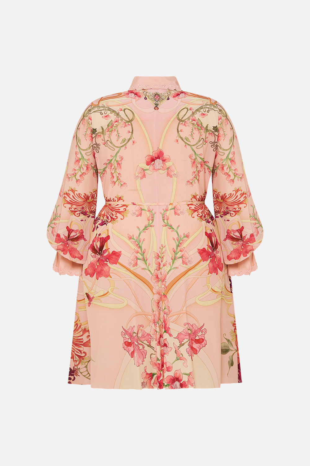 CAMILLA Floral Shift Shirt Dress in Blossoms and Brushstrokes