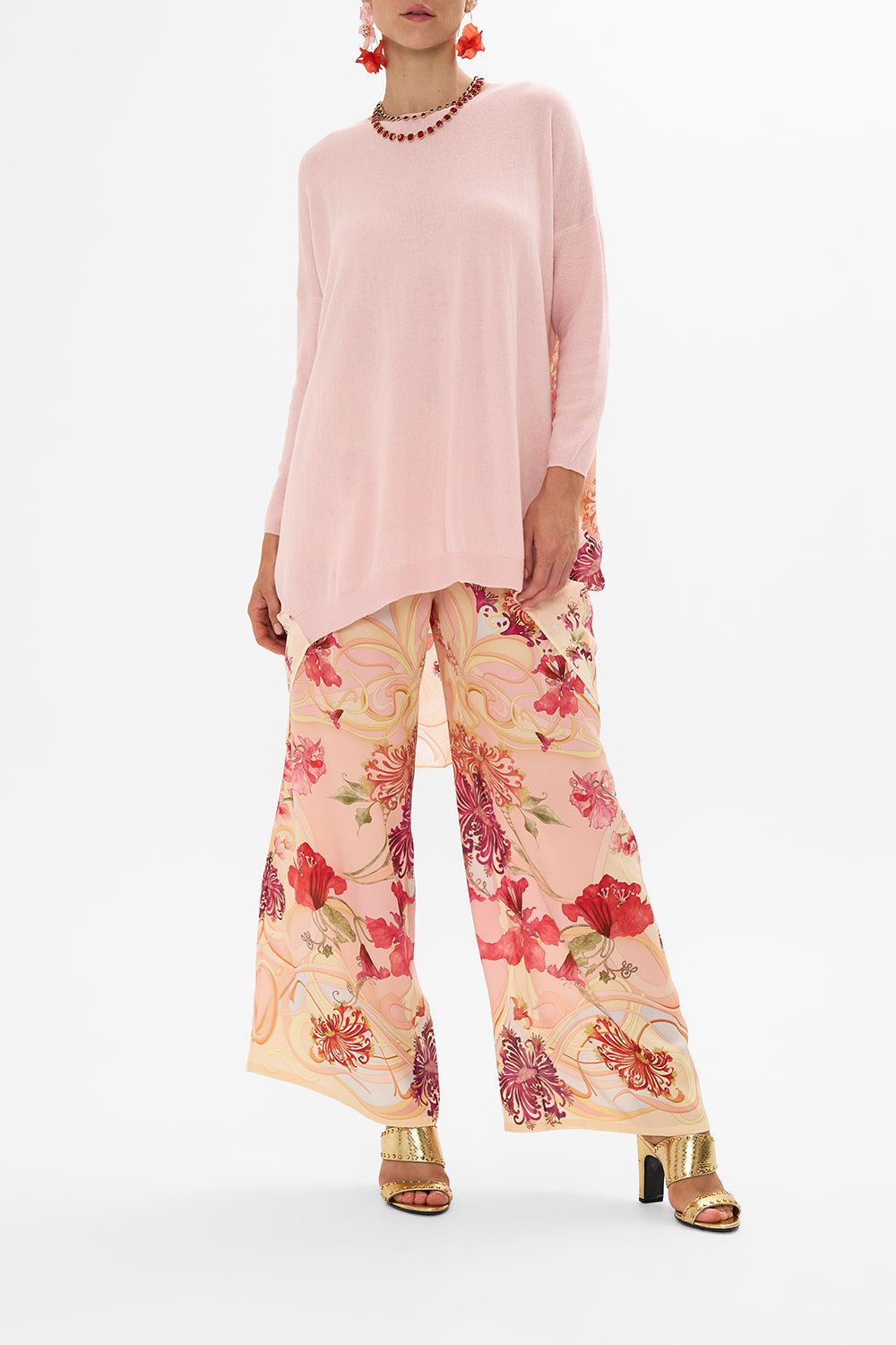 CAMILLA floral  long sleeve jumper in Blossoms And Brushstrokes print.