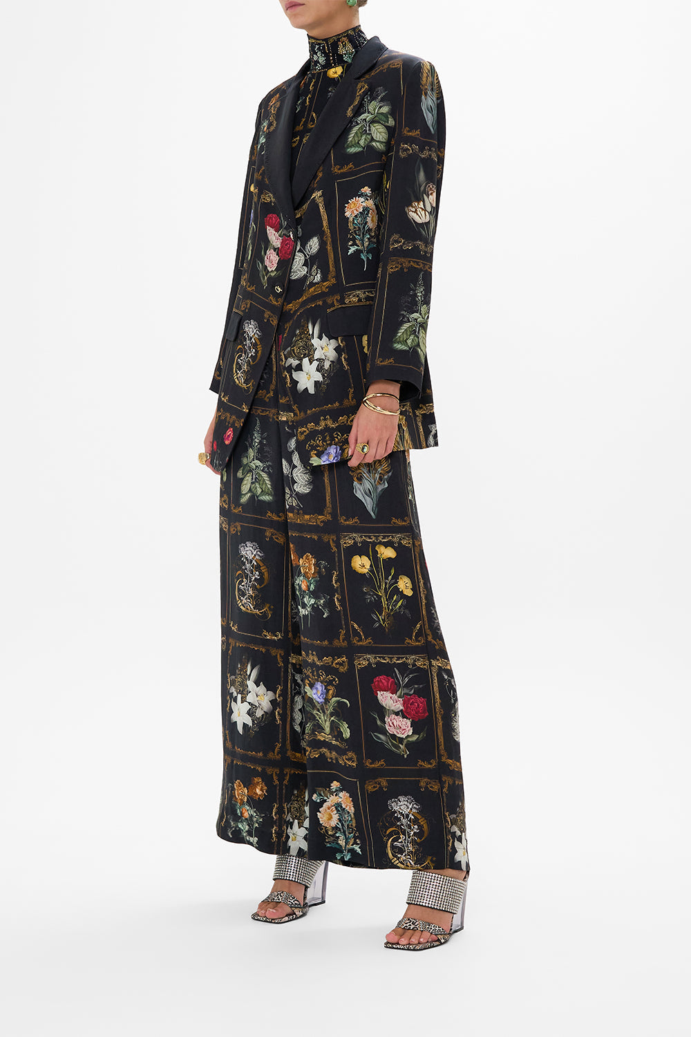 CAMILLA Black Wide Leg Waisted Pant in Magic in the Manuscripts