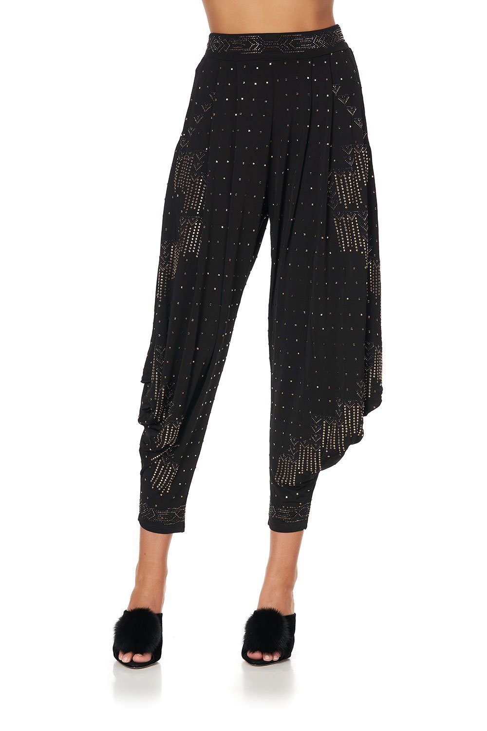 JERSEY DRAPE PANT WITH POCKET DRIPPING IN DECO