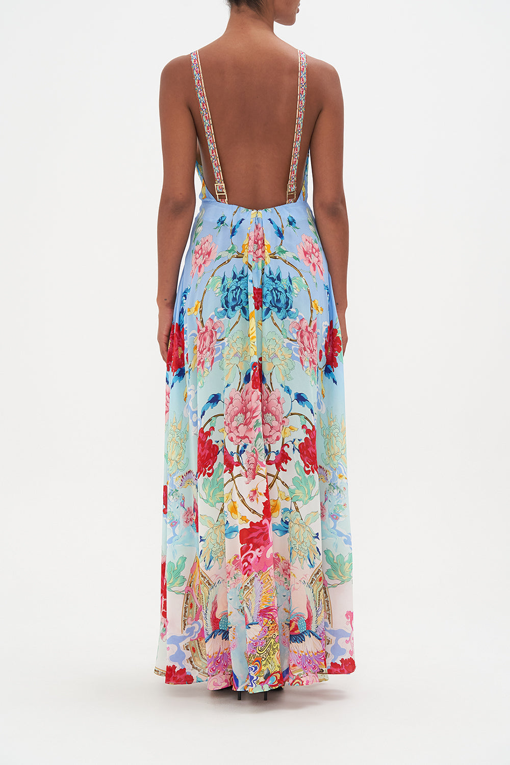 PLUNGE NECK MAXI DRESS GO STAG